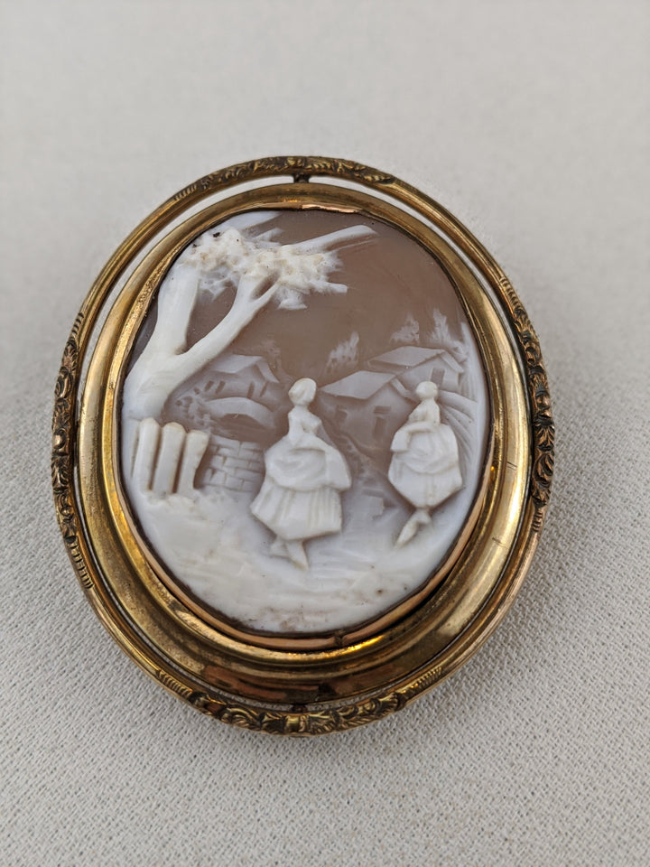 Victorian Swivel Cameo Photo Brooch - Double Sided