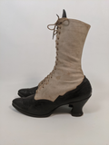 1910s Black and White Boots | Approx Sz 7.5