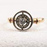 Edwardian 18k Gold Diamond Ring with Platinum Top