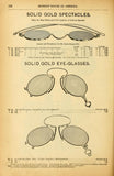 c. 1880s-1890s 14k Gold Pince Nez Glasses w/ Hair Pin