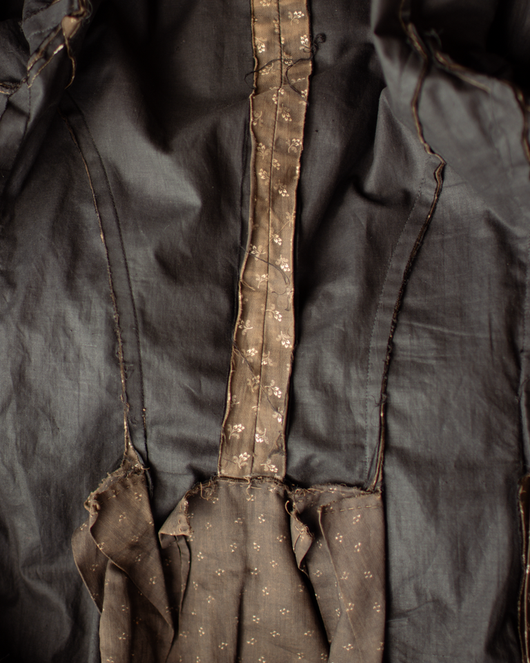 c. 1880s Brown Calico Dress