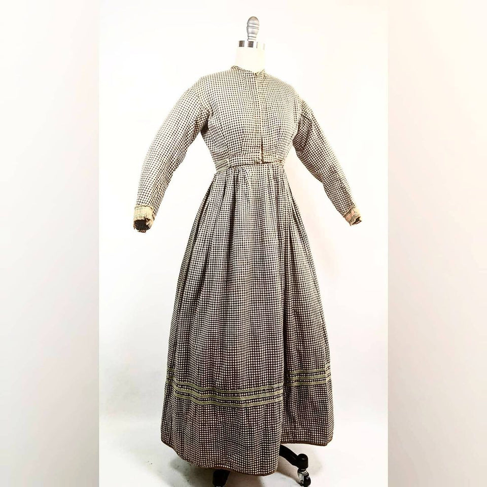 1860s Gingham Dress