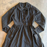 1910s Black + White Calico Dress
