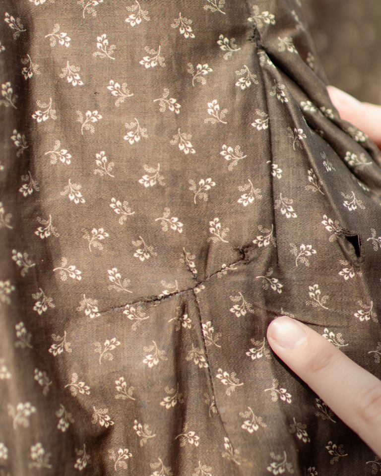 c. 1880s Brown Calico Dress