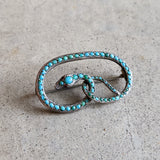 C. 1890s Silver Turquoise Snake Brooch