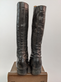 1920s-30s Tall Black Lace Up Boots | Approx Sz 6.5-7