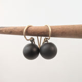 Victorian French Jet Orb Ear Drops