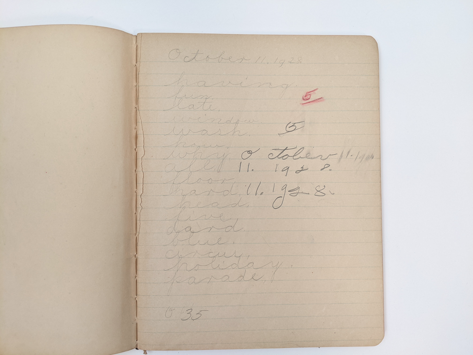 1920s Child's Notebook
