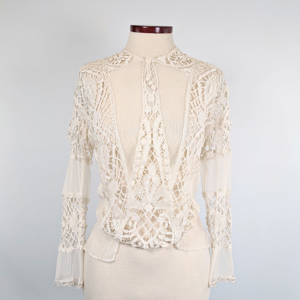1900s White Lace Blouse