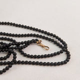 1900s French Jet Necklace with 14k Gold Dog Clip