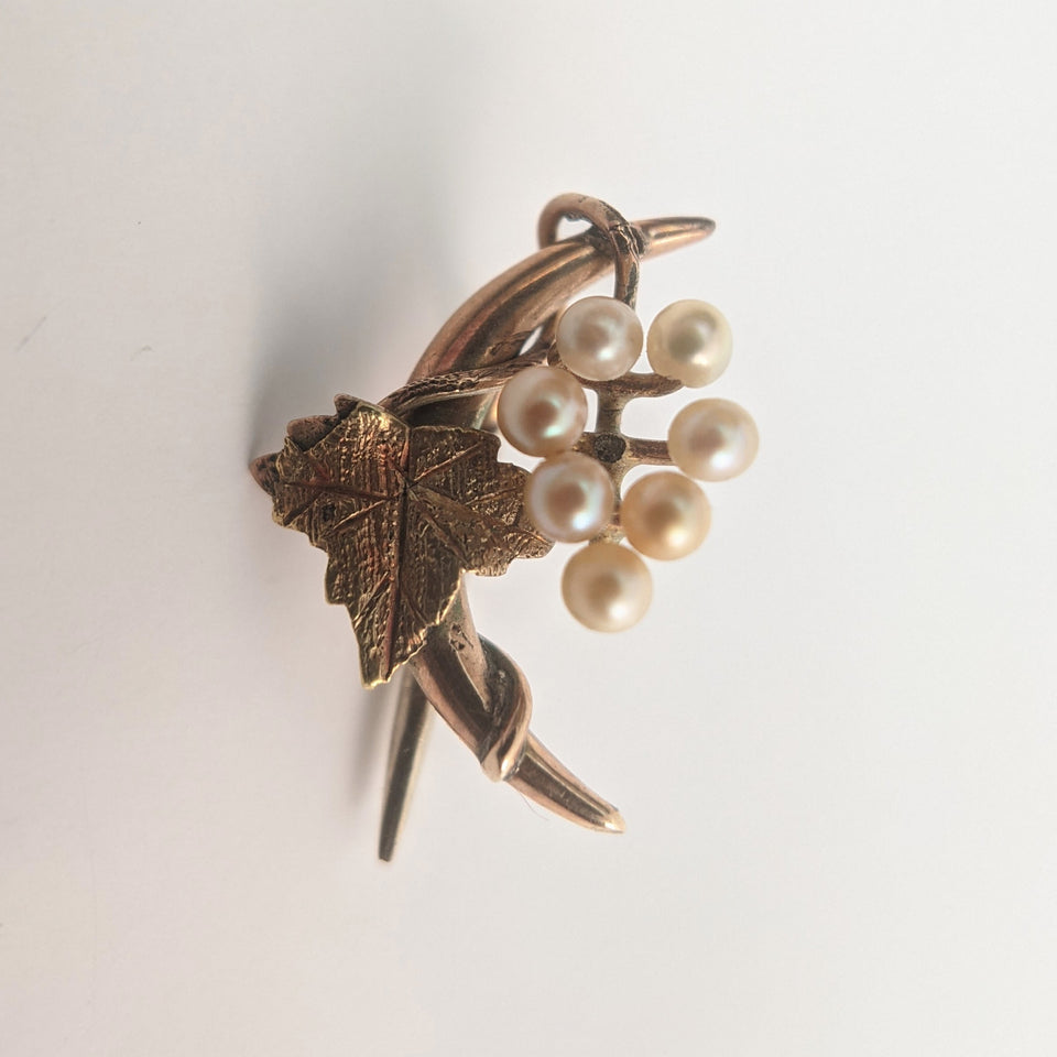 Edwardian 12k Gold Moon Pin