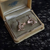 c. 1890s Gold Celestial Moon + Star Earrings