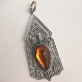 Art Deco Rhodium Plated Pendant