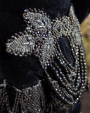 c. 1880s Beaded Black Velvet Bodice