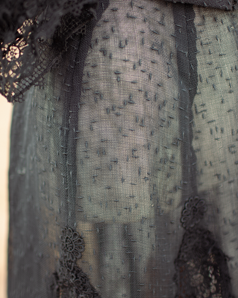 Early 1900s Black Lace Dress Set