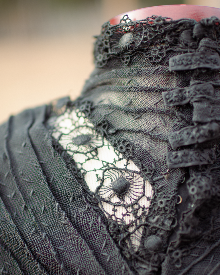 Early 1900s Black Lace Dress Set
