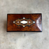 19th c. Walnut Burl Music Box + Perfume Case