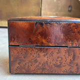 19th c. Walnut Burl Music Box + Perfume Case