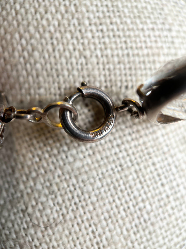 Art Deco Sterling Silver Paste Riviere Necklace