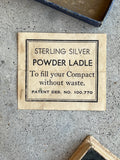 RESERVED c. 1930s Sterling Silver Powder Ladel in Original Box