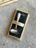 RESERVED c. 1930s Sterling Silver Powder Ladel in Original Box