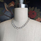 Art Deco Sterling Silver Paste Riviere Necklace