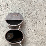 Late 19th c. Bullseye Agate Silver Bracelet