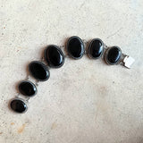 Late 19th c. Bullseye Agate Silver Bracelet