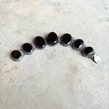 Late 19th c. Bullseye Agate Silver Bracelet