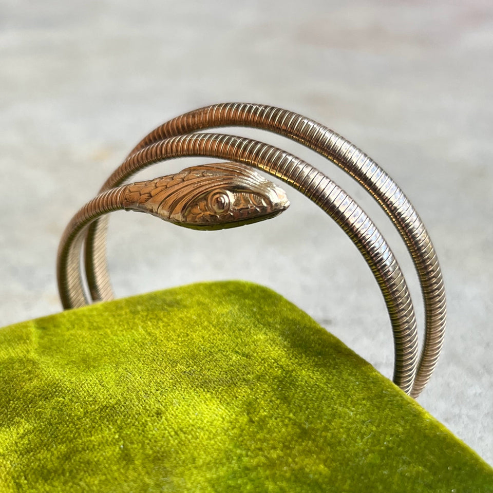 c. 1940s Forstner 12k Gold Filled Snake Bracelet