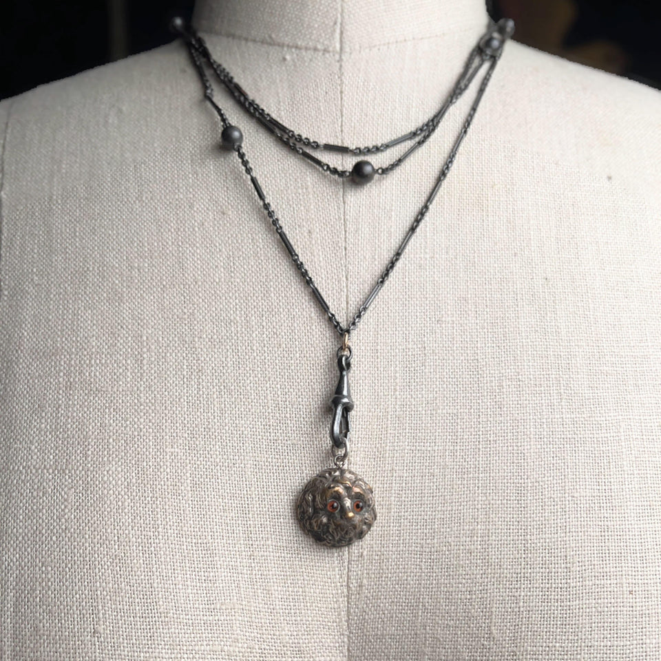 Antique Silver Plated Dog Charm | Victorian Edwardian Animal Jewelry