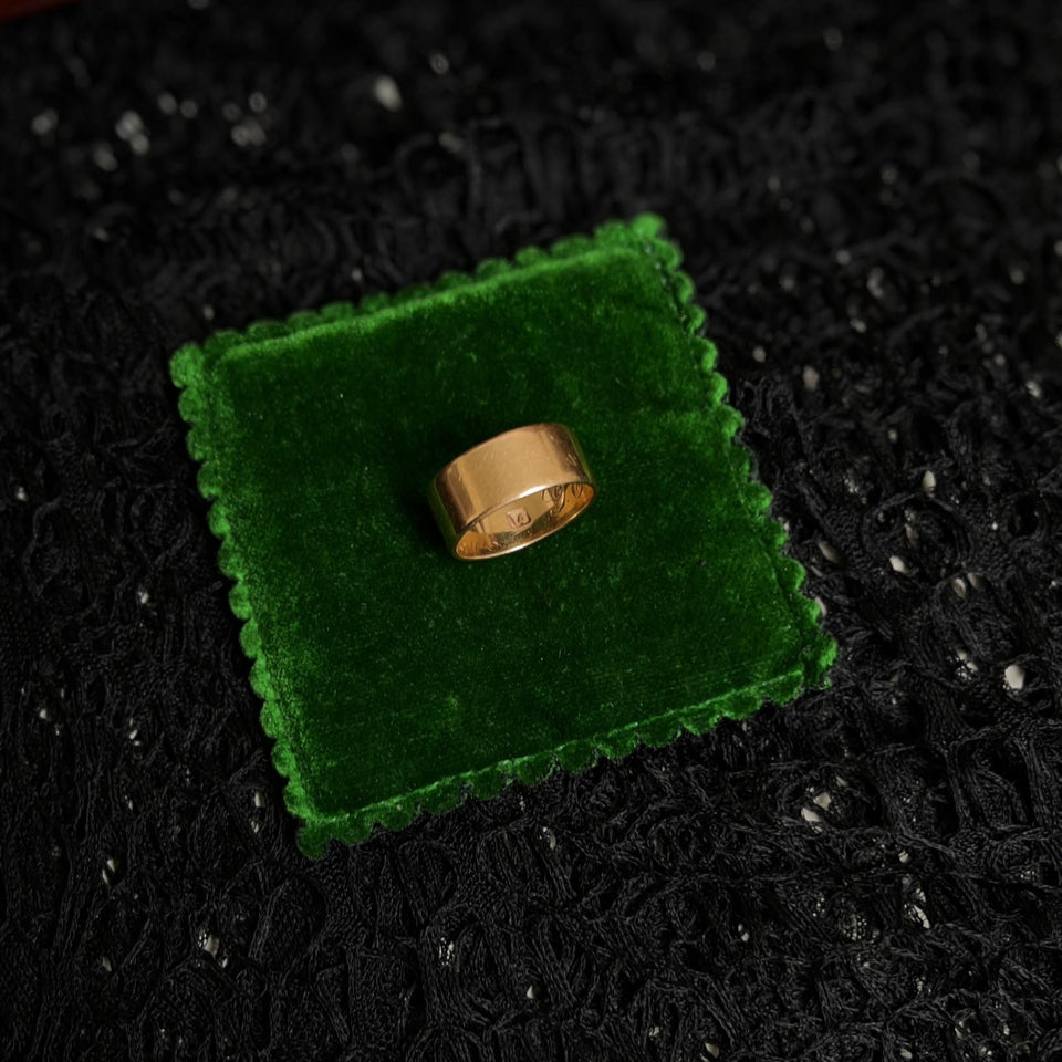 Victorian 1890s 14k Gold Wedding Band | Antique Ring Dated Sept 11 1895