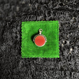 1920s Sterling Silver Bloodstone Fob Pendant | Antique Jewelry