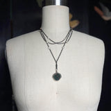 1920s Sterling Silver Bloodstone Fob Pendant | Antique Jewelry