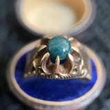 14k Gold Bloodstone Belcher Ring | Antique Victorian Jewelry