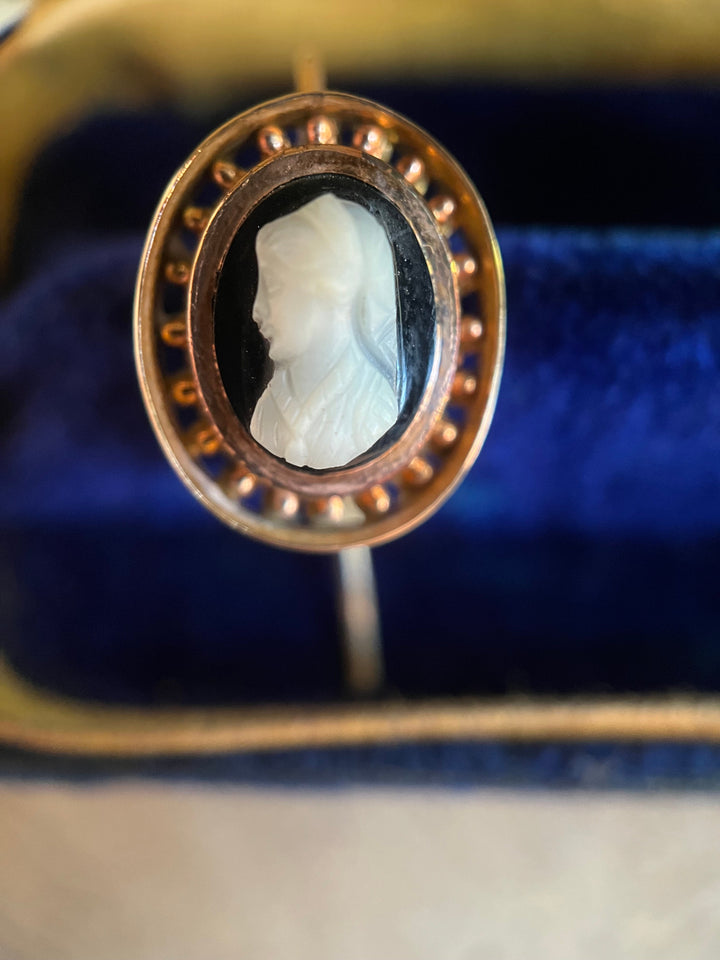 c. 1880s Hardstone Cameo Earrings