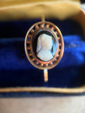 c. 1880s Hardstone Cameo Earrings