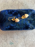 c. 1890s Taille d'Epargne Forget Me Not Earrings