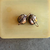 c. 1890s-1900s French Jet Pansy Earrings