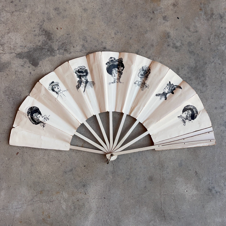 c. 1890s-1900s "Gibson Girl" Fan | Original Artwork