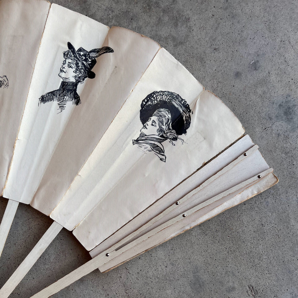 c. 1890s-1900s "Gibson Girl" Fan | Original Artwork