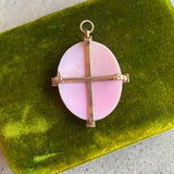 c. 1920s 10k Gold Angel Skin Coral Pendant + Brooch