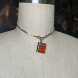 c. Mid-Late 19th Century Agate Book Pendant