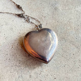 c. 1910s-1920s Sterling Silver Heart Compact Necklace