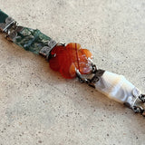 19th c. Silver Scottish Agate Bracelet