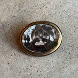 19th c. Hair Mourning Scene Brooch