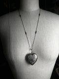 c. 1910s-1920s Sterling Silver Heart Compact Necklace