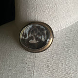 19th c. Hair Mourning Scene Brooch