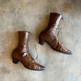 c. 1910s Brown Boots | Approx Sz 8.5-9