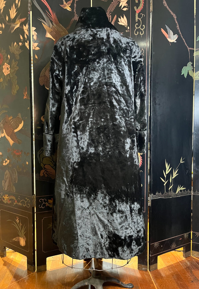 c. 1910s-1920s Faux Seal Plush Coat